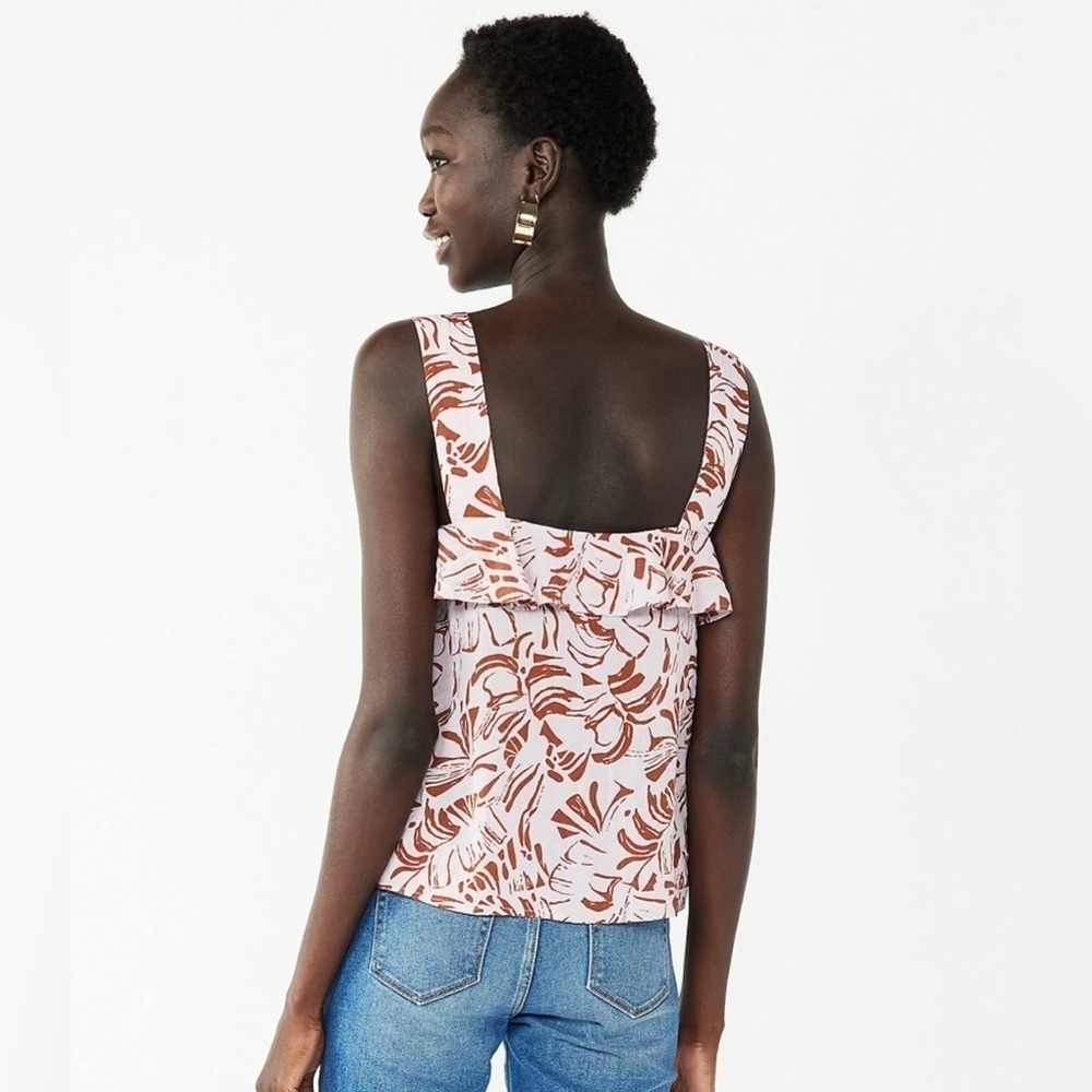 Nine West Ruffle Wide Strap Tank l SIZE XS - Picture 2 of 8